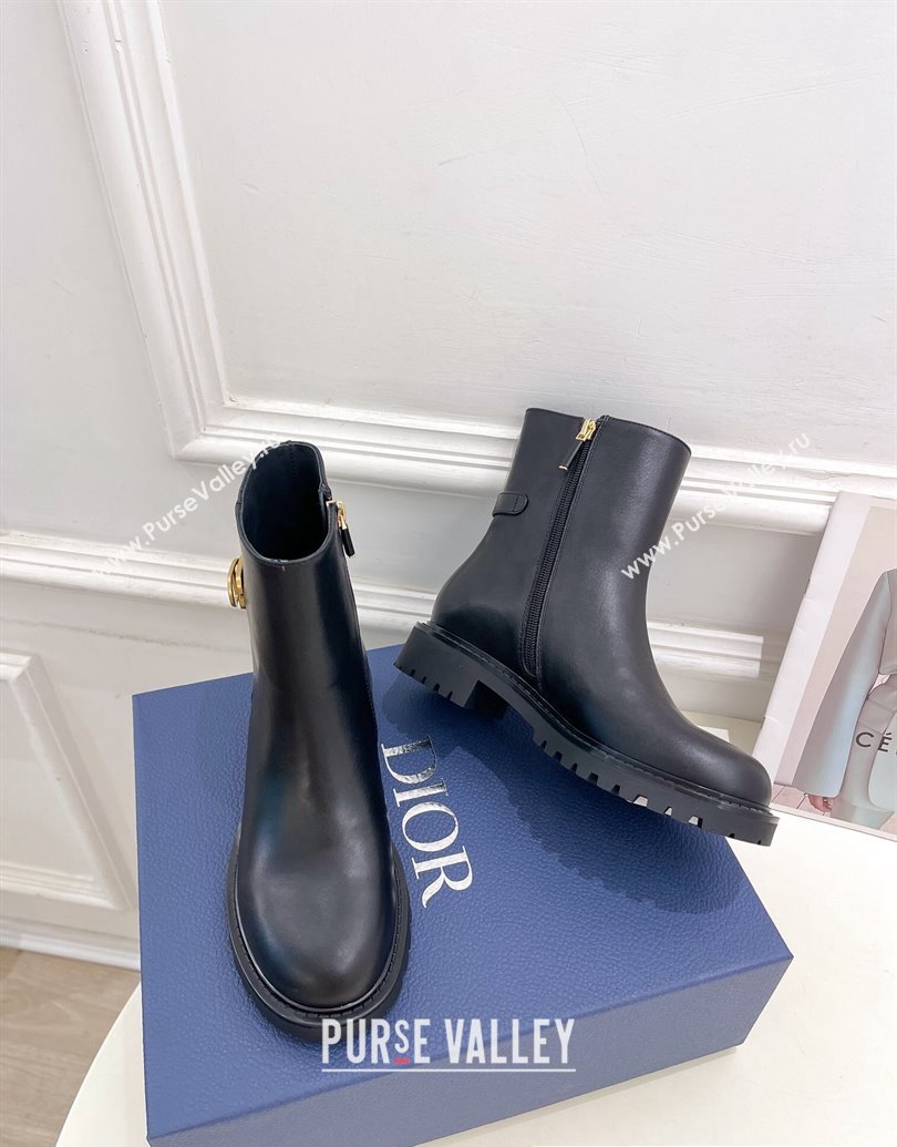 Dior 30 Montaigne Ankle Boot in Black Calfskin 2024 (modeng-23120834)