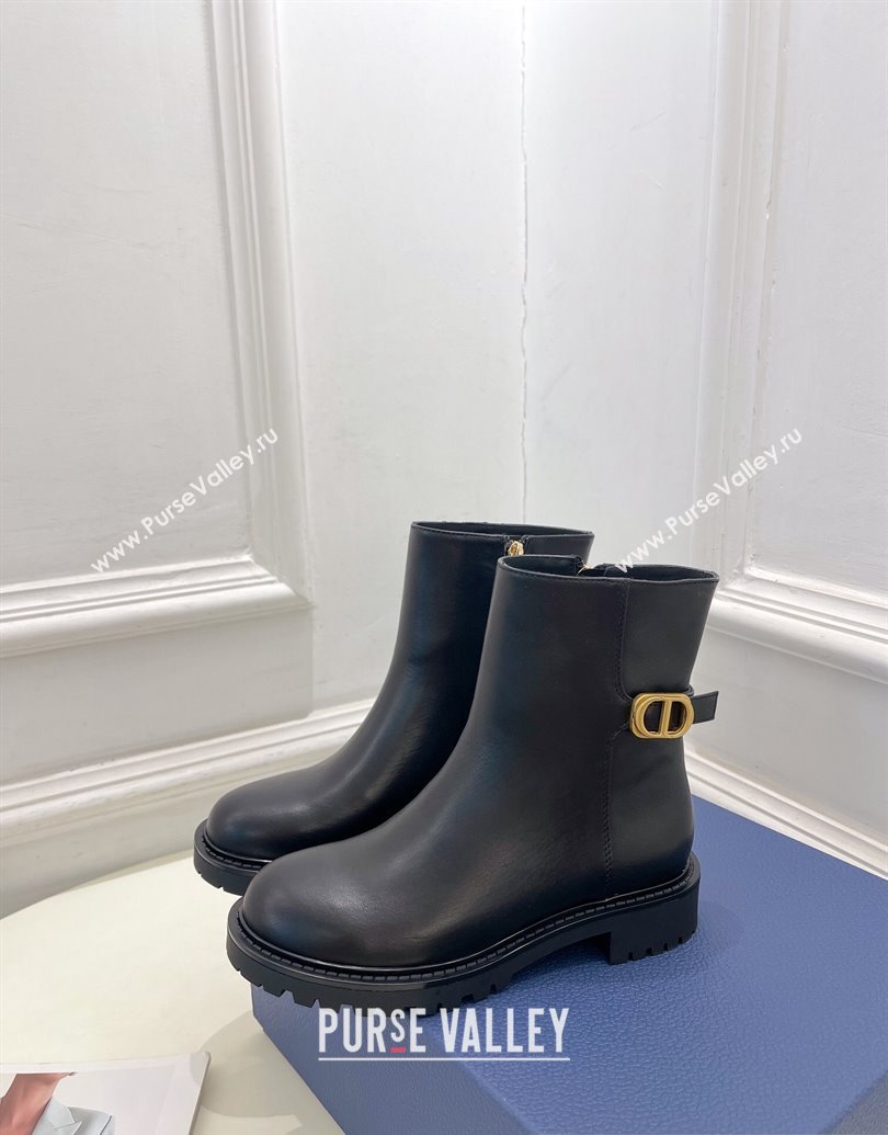 Dior 30 Montaigne Ankle Boot in Black Calfskin 2024 (modeng-23120834)
