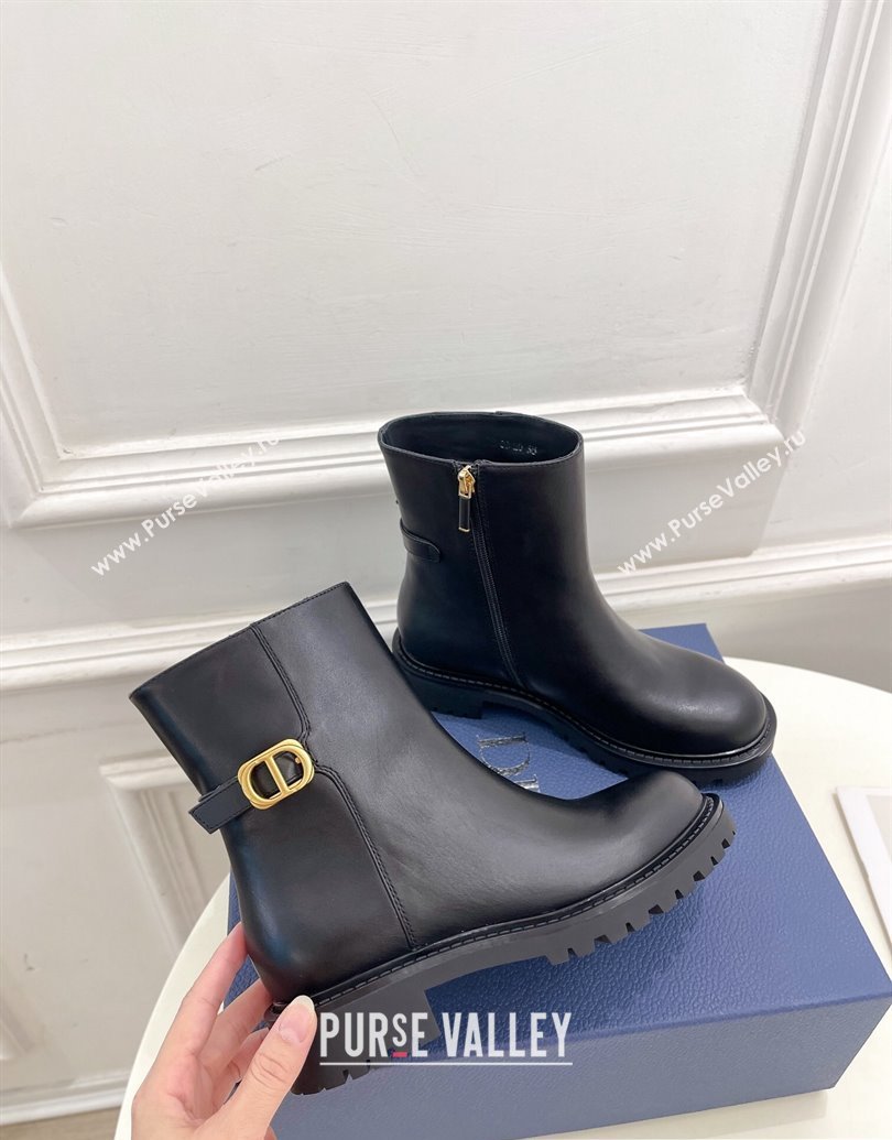 Dior 30 Montaigne Ankle Boot in Black Calfskin 2024 (modeng-23120834)