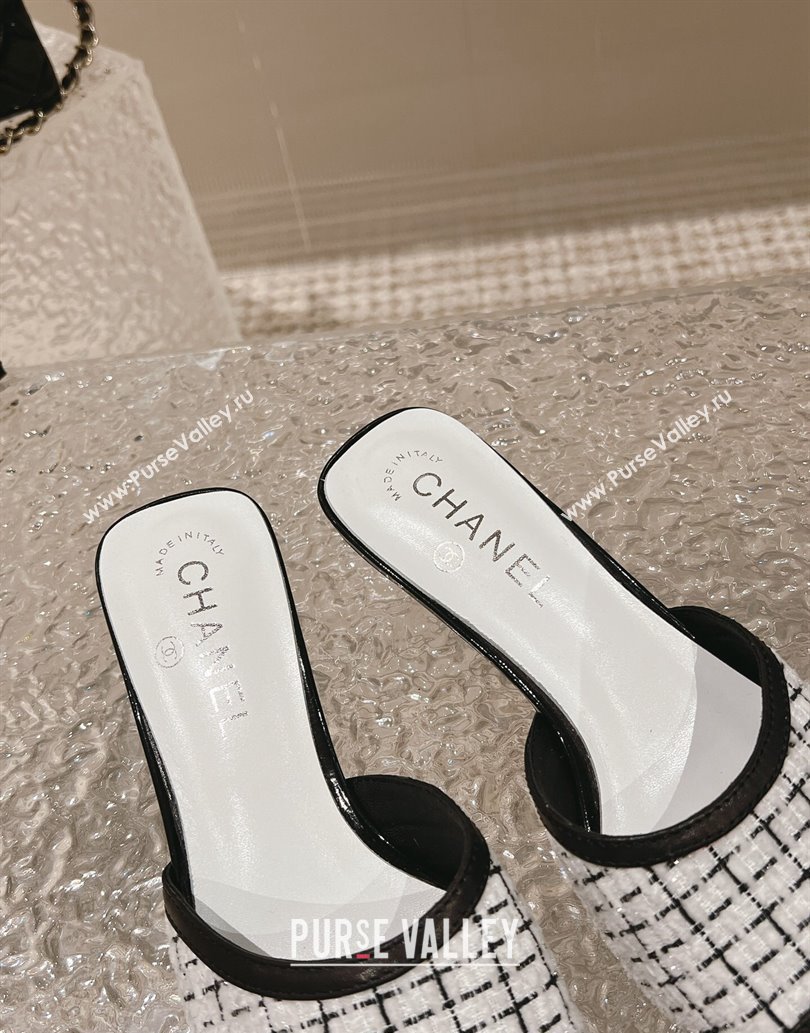 Chanel Heel 5cm Tweed and Leather Mules White 2024 (modeng-23120627)