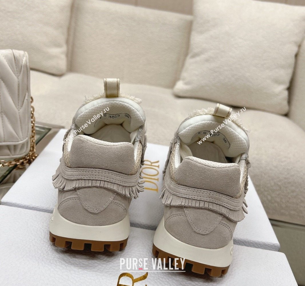 Dior Cest Sneakers in Ecru Suede Calfskin and Mesh 2024 (modeng-23120821)