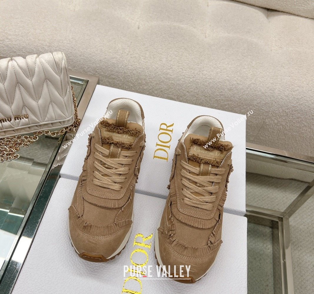 Dior Cest Sneakers in Nude Suede Calfskin and Mesh 2024 (modeng-23120822)