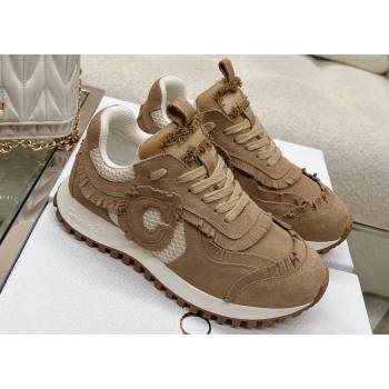 Dior Cest Sneakers in Nude Suede Calfskin and Mesh 2024 (modeng-23120822)