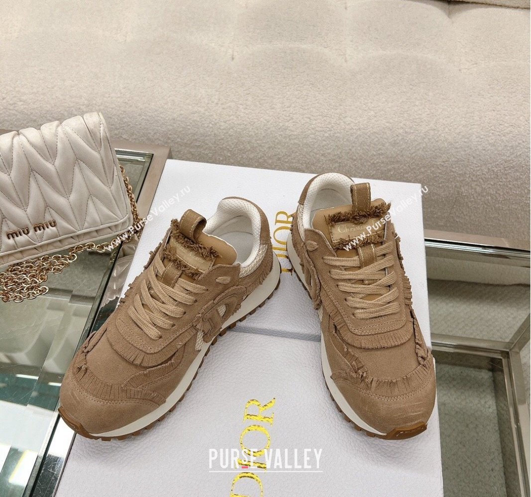 Dior Cest Sneakers in Nude Suede Calfskin and Mesh 2024 (modeng-23120822)