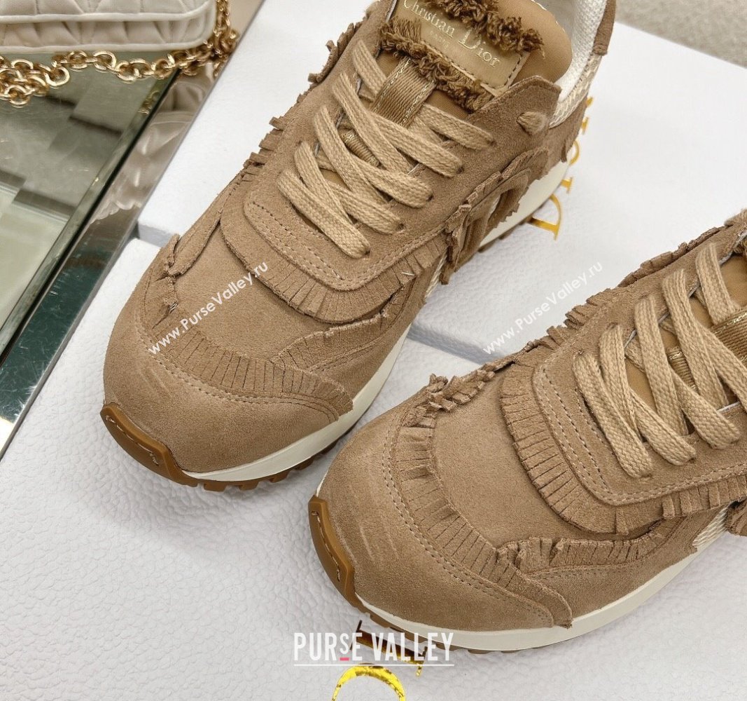 Dior Cest Sneakers in Nude Suede Calfskin and Mesh 2024 (modeng-23120822)