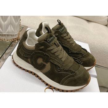 Dior Cest Sneakers in Khaki Suede Calfskin and Mesh 2024 (modeng-23120823)