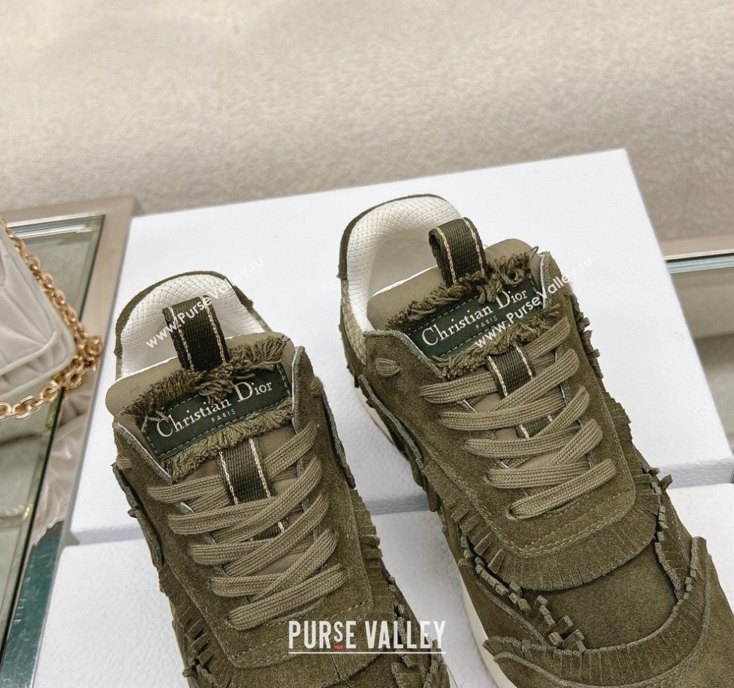 Dior Cest Sneakers in Khaki Suede Calfskin and Mesh 2024 (modeng-23120823)