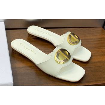 Dior Heel 1.5cm Forever Slides in White Calfskin 2024 (modeng-23120996)