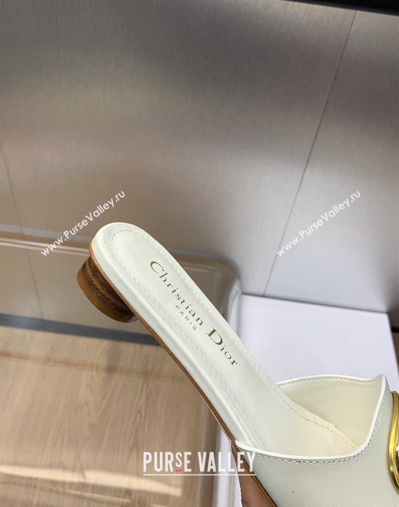 Dior Heel 1.5cm Forever Slides in White Calfskin 2024 (modeng-23120996)