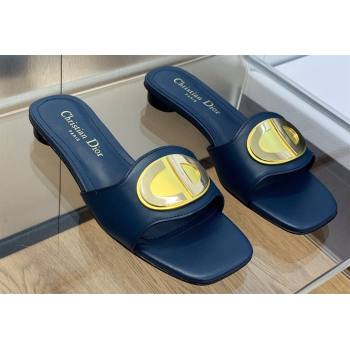 Dior Heel 1.5cm Forever Slides in Blue Calfskin 2024 (modeng-23120904)