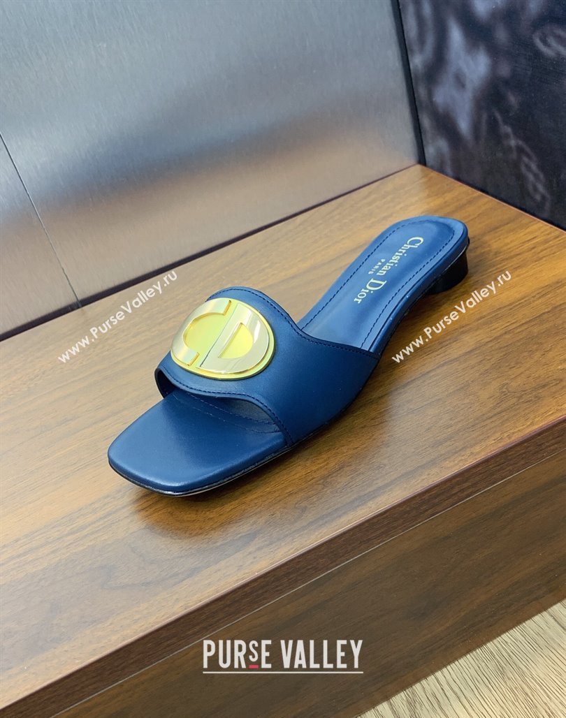Dior Heel 1.5cm Forever Slides in Blue Calfskin 2024 (modeng-23120904)