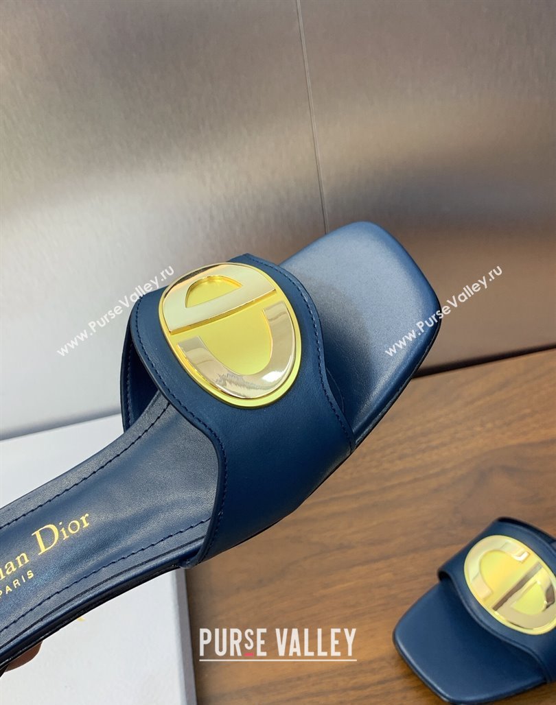 Dior Heel 1.5cm Forever Slides in Blue Calfskin 2024 (modeng-23120904)