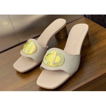 Dior Heel 4.5cm Forever Heeled Slides in Nude Calfskin 2024 (modeng-23120906)