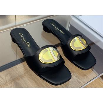 Dior Heel 1.5cm Forever Slides in Black Calfskin 2024 (modeng-23120902)