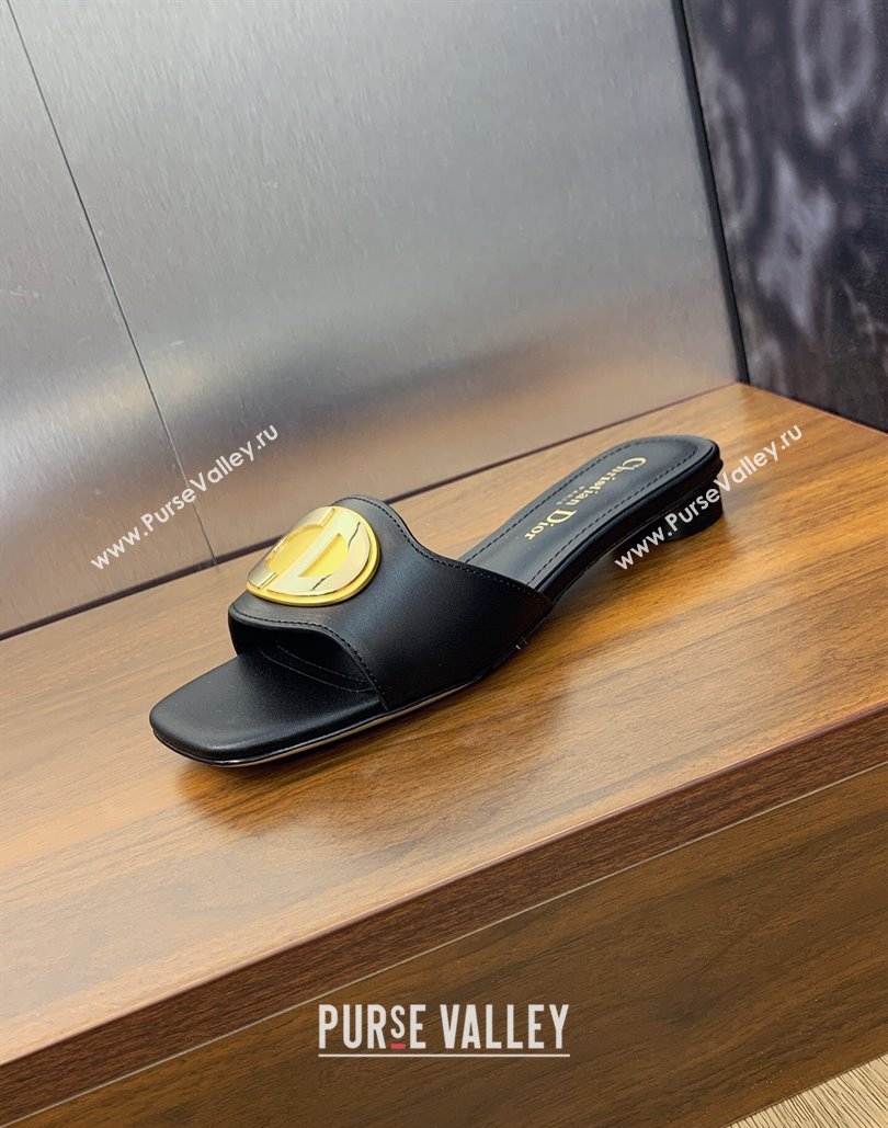 Dior Heel 1.5cm Forever Slides in Black Calfskin 2024 (modeng-23120902)