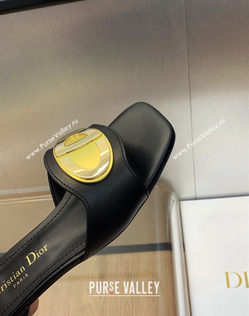Dior Heel 1.5cm Forever Slides in Black Calfskin 2024 (modeng-23120902)
