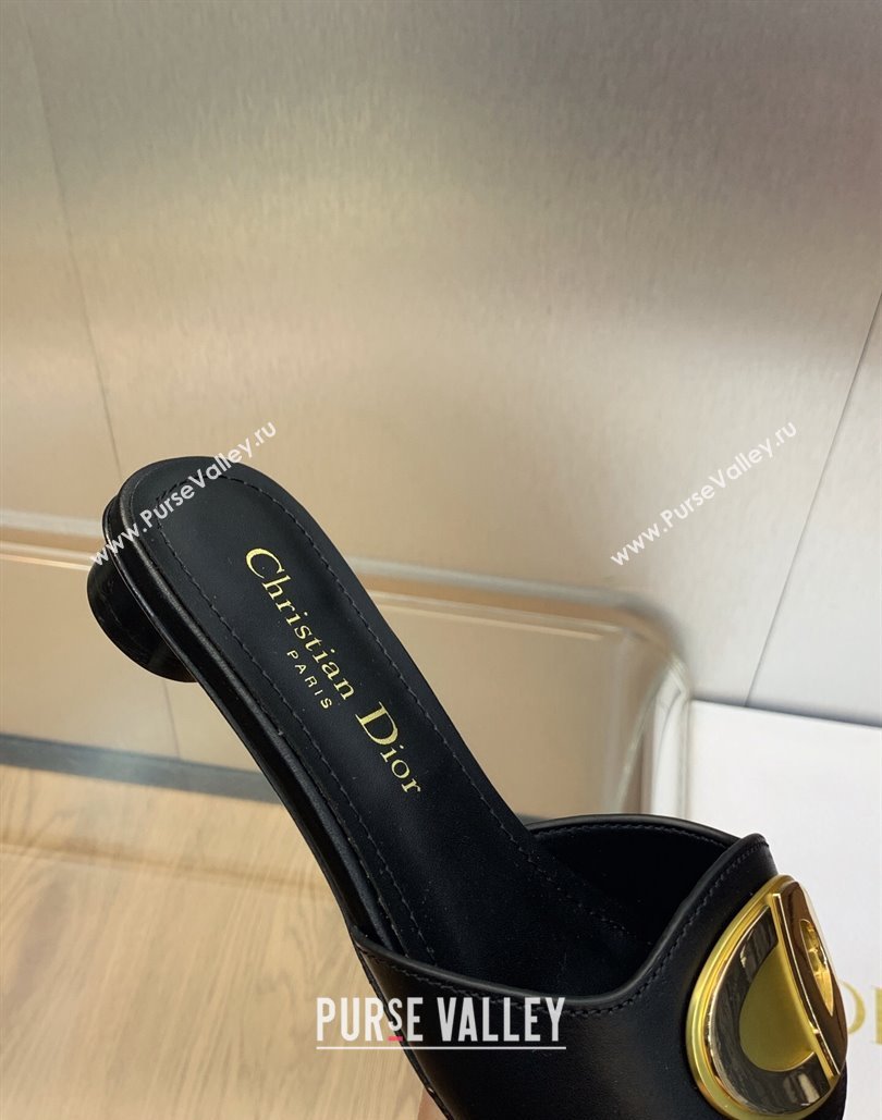 Dior Heel 1.5cm Forever Slides in Black Calfskin 2024 (modeng-23120902)