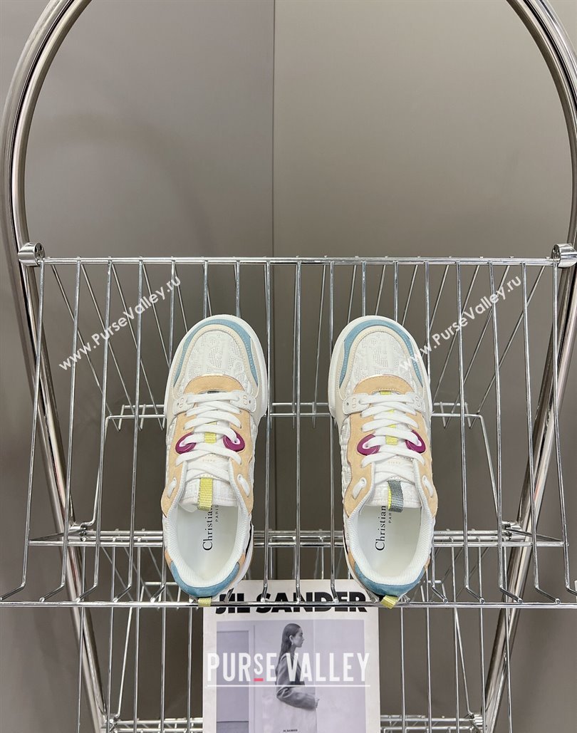 Dior Women/Men One Sneakers in White Dior Oblique Perforated Calfskin and Multicolor Suede Calfskin 2024 (modeng-23120819)