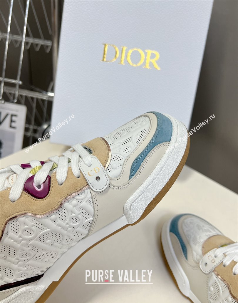Dior Women/Men One Sneakers in White Dior Oblique Perforated Calfskin and Multicolor Suede Calfskin 2024 (modeng-23120819)