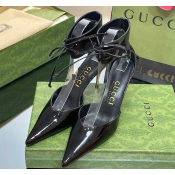 Gucci Heel 8.5cm patent leather Womens high heel pumps 717159 Black 2024 (SS-23120701)