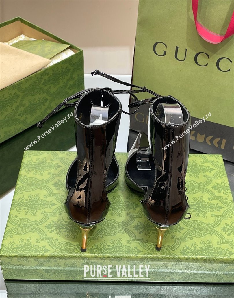 Gucci Heel 8.5cm patent leather Womens high heel pumps 717159 Black 2024 (SS-23120701)