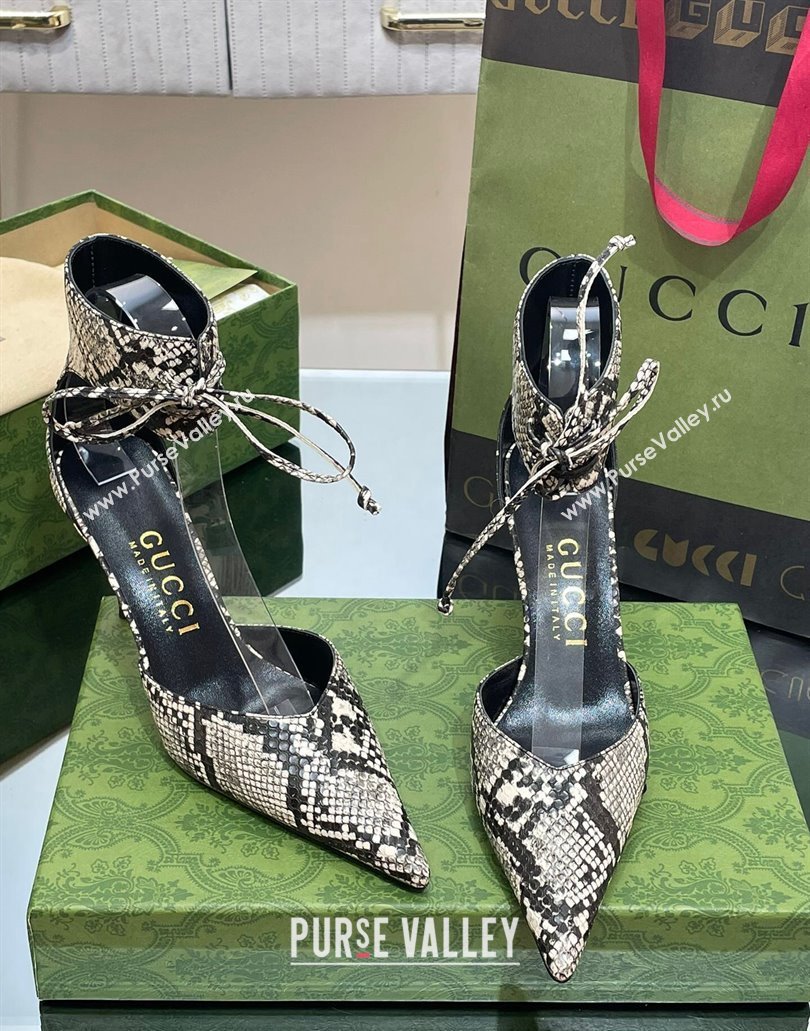 Gucci Heel 8.5cm leather Womens high heel pumps 717159 Python Pattern 2024 (SS-23120703)