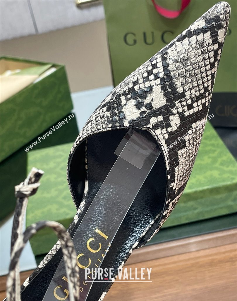 Gucci Heel 8.5cm leather Womens high heel pumps 717159 Python Pattern 2024 (SS-23120703)