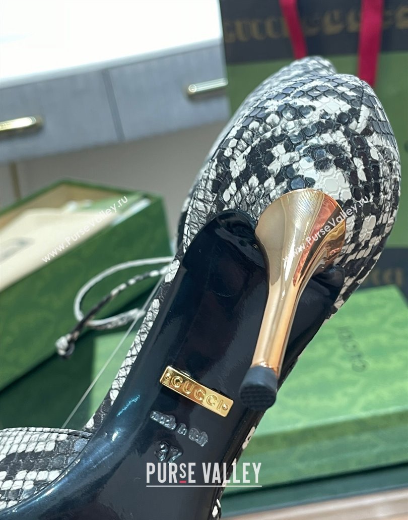 Gucci Heel 8.5cm leather Womens high heel pumps 717159 Python Pattern 2024 (SS-23120703)