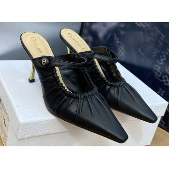 Dior Heel 7cm D-Fame Heeled Mules in Calfskin Black 2024 (modeng-23120924)
