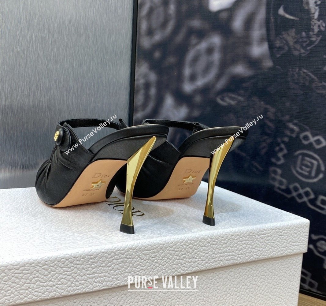 Dior Heel 7cm D-Fame Heeled Mules in Calfskin Black 2024 (modeng-23120924)
