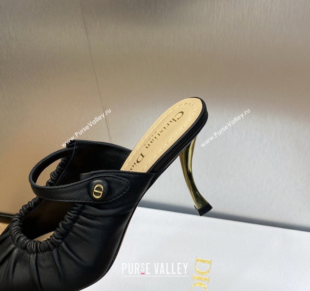 Dior Heel 7cm D-Fame Heeled Mules in Calfskin Black 2024 (modeng-23120924)