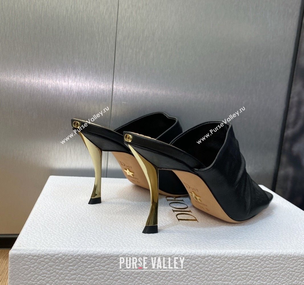 Dior Heel 7cm D-Fame Open-Toe Heeled Sandals in Calfskin Black 2024 (modeng-23120926)