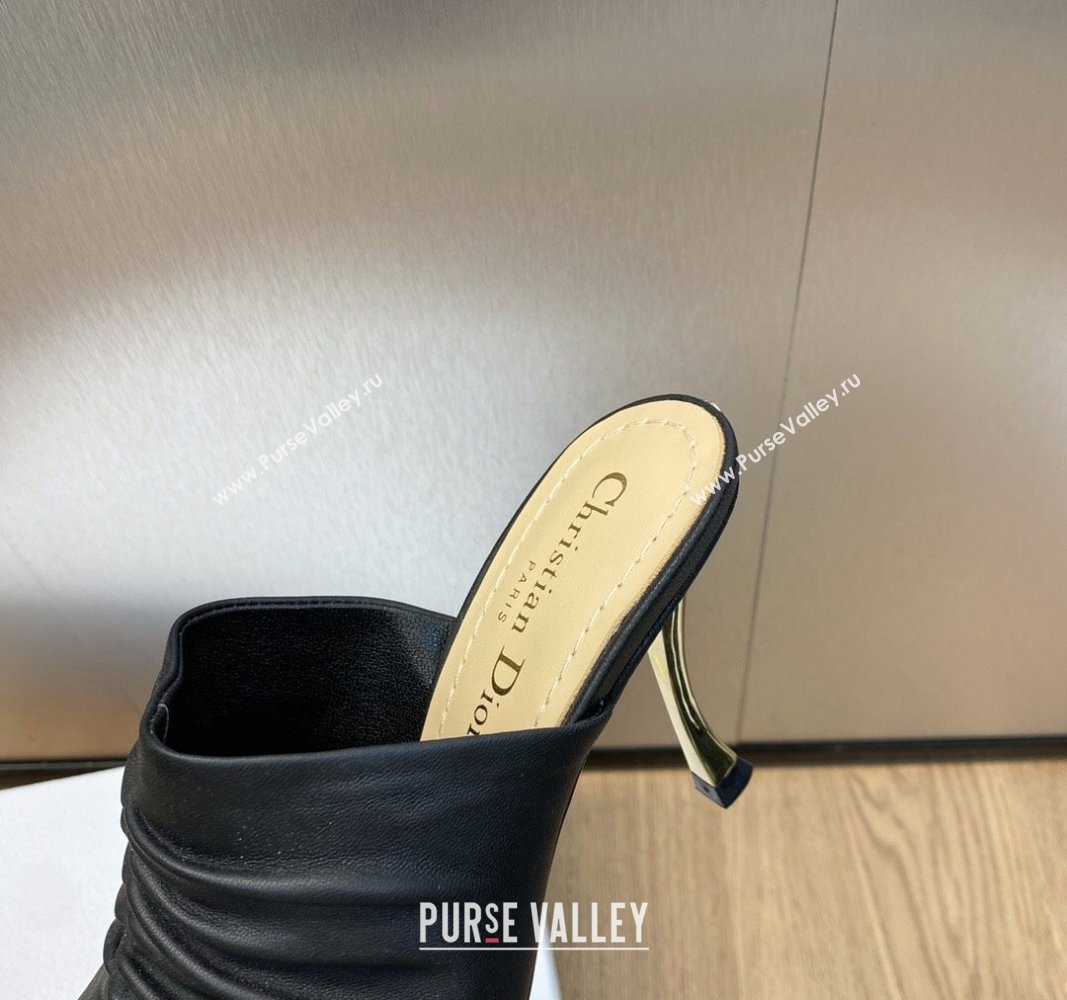 Dior Heel 7cm D-Fame Open-Toe Heeled Sandals in Calfskin Black 2024 (modeng-23120926)