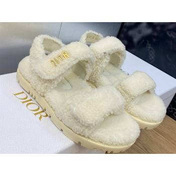 Dior Dioract Sandals in White Shearling 2024 (modeng-23120895)