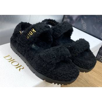 Dior Dioract Sandals in Black Shearling 2024 (modeng-23120894)