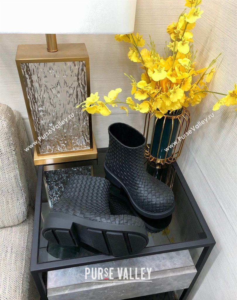 Bottega Veneta Biodegradable rubber Fireman Ankle Boots Black 2024 (modeng-23120814)