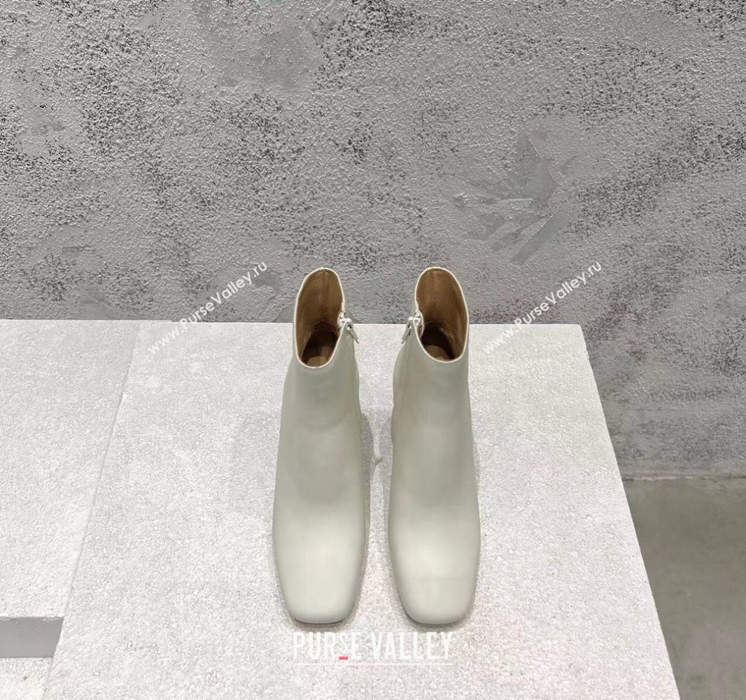 Bottega Veneta Heel 8cm Leather Knot Ankle Boots White 2024 (modeng-23120812)