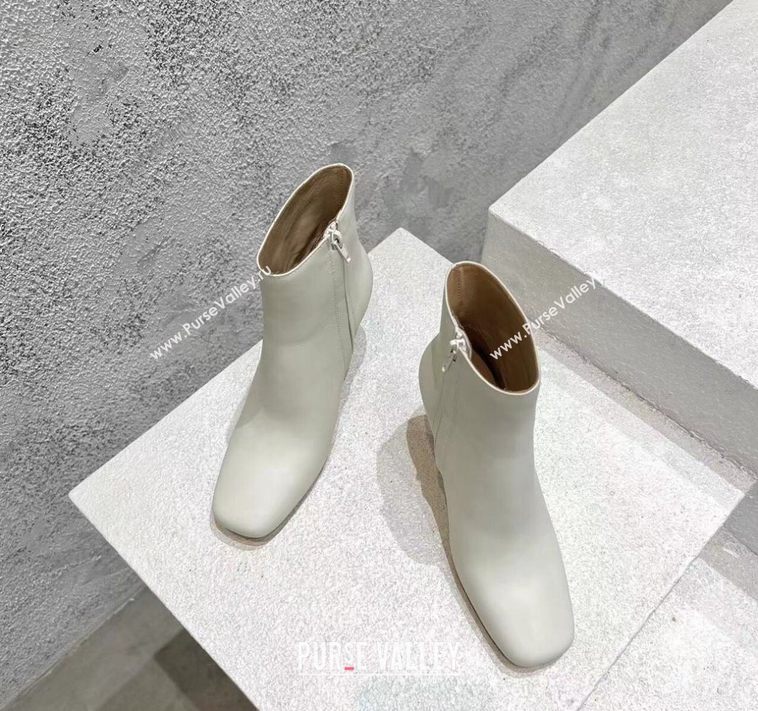 Bottega Veneta Heel 8cm Leather Knot Ankle Boots White 2024 (modeng-23120812)