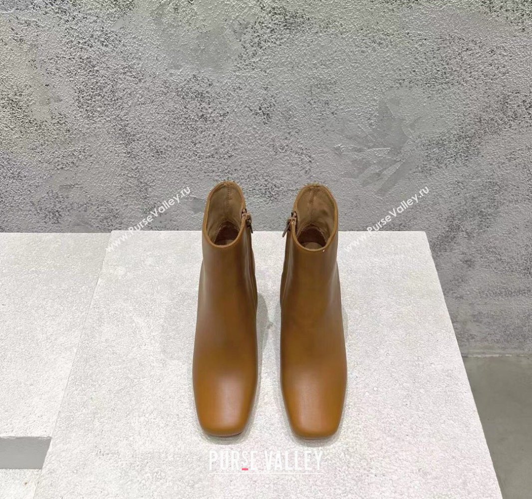 Bottega Veneta Heel 8cm Leather Knot Ankle Boots Brown 2024 (modeng-23120813)