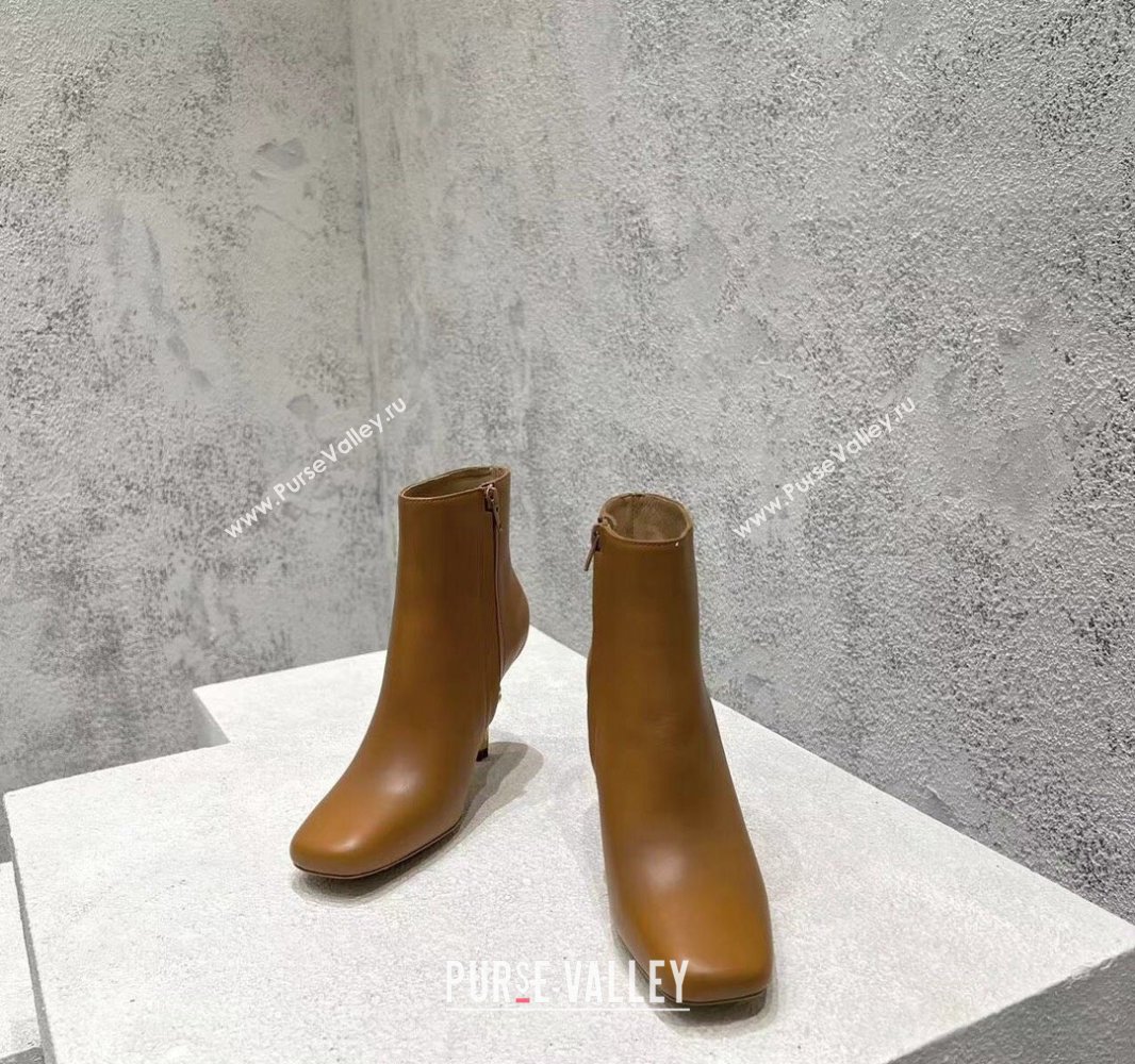 Bottega Veneta Heel 8cm Leather Knot Ankle Boots Brown 2024 (modeng-23120813)