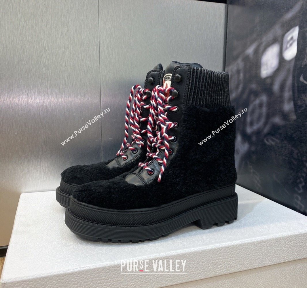Dior D-Hike Ankle Boots in Black Shearling and Calfskin 2024 (modeng-23120824)