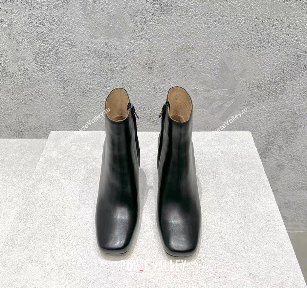 Bottega Veneta Heel 8cm Leather Knot Ankle Boots Black 2024 (modeng-23120811)