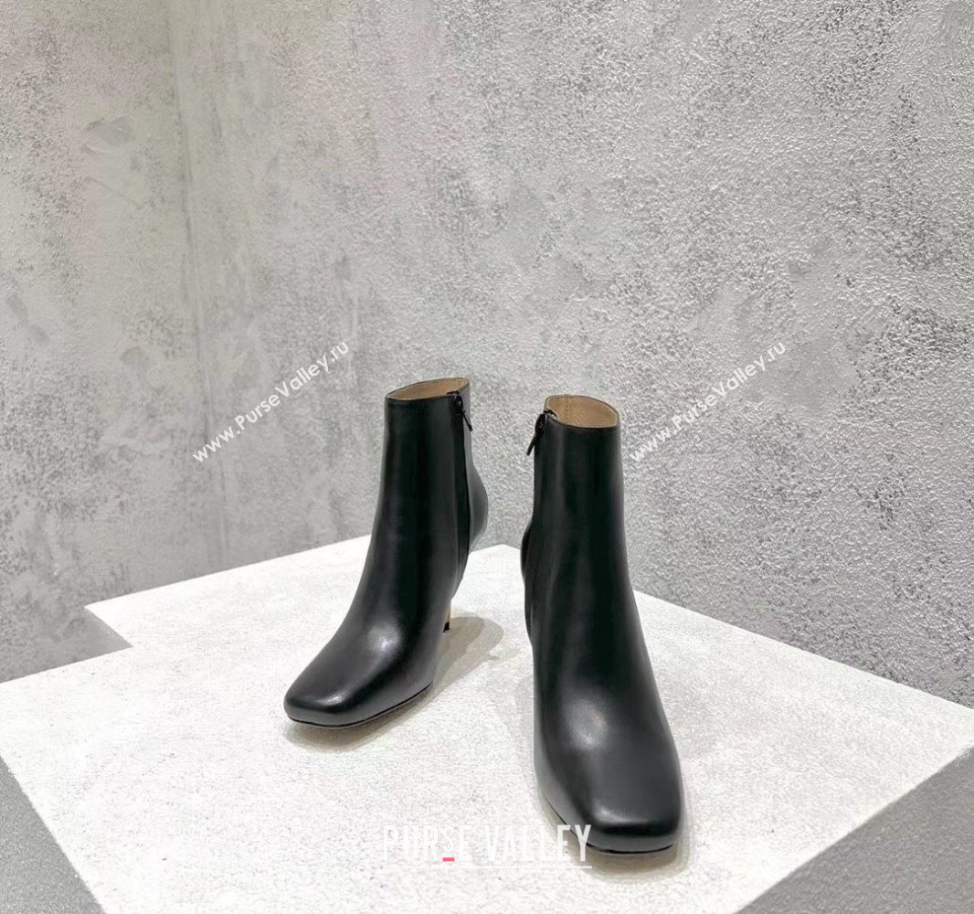 Bottega Veneta Heel 8cm Leather Knot Ankle Boots Black 2024 (modeng-23120811)