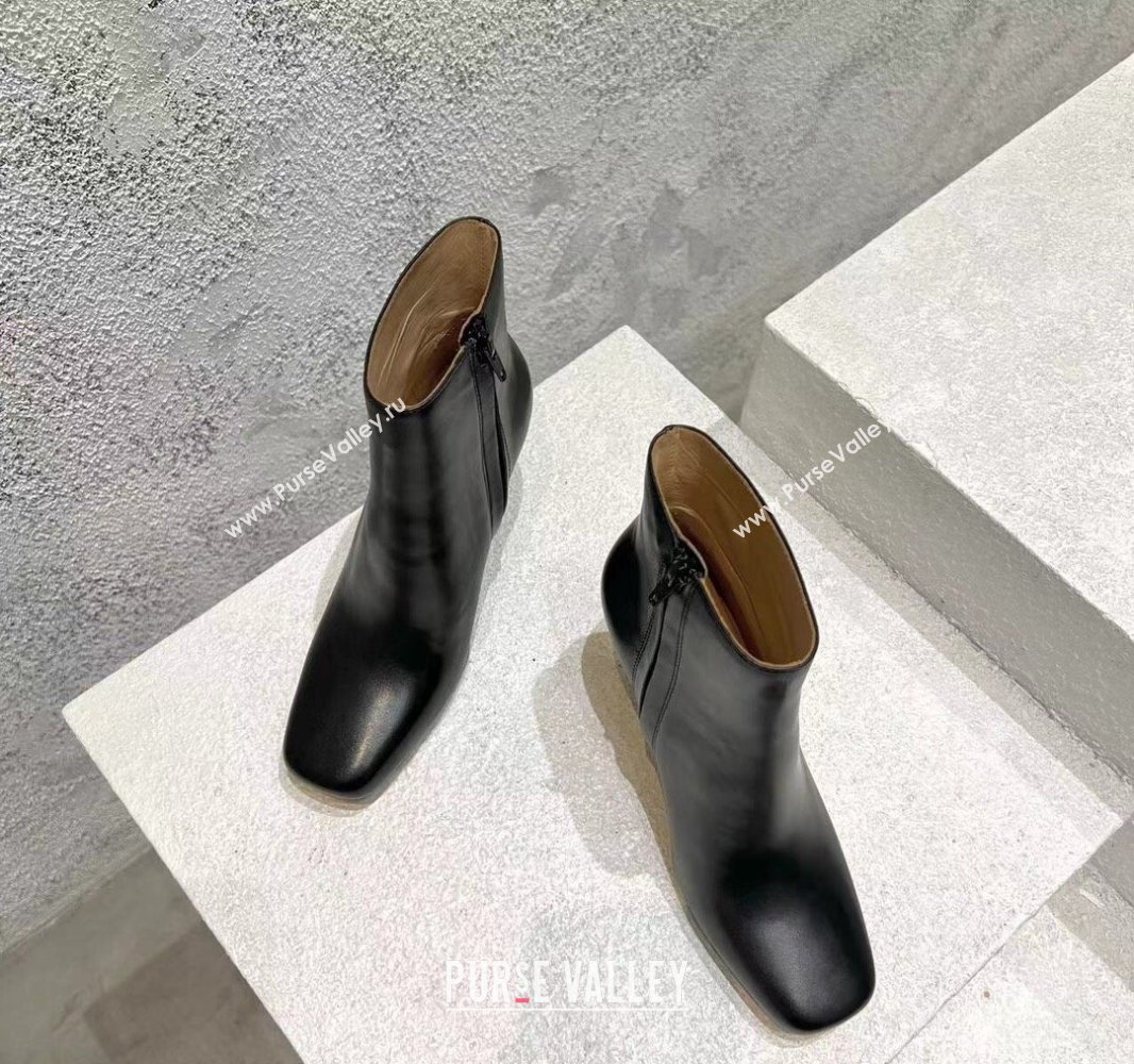 Bottega Veneta Heel 8cm Leather Knot Ankle Boots Black 2024 (modeng-23120811)