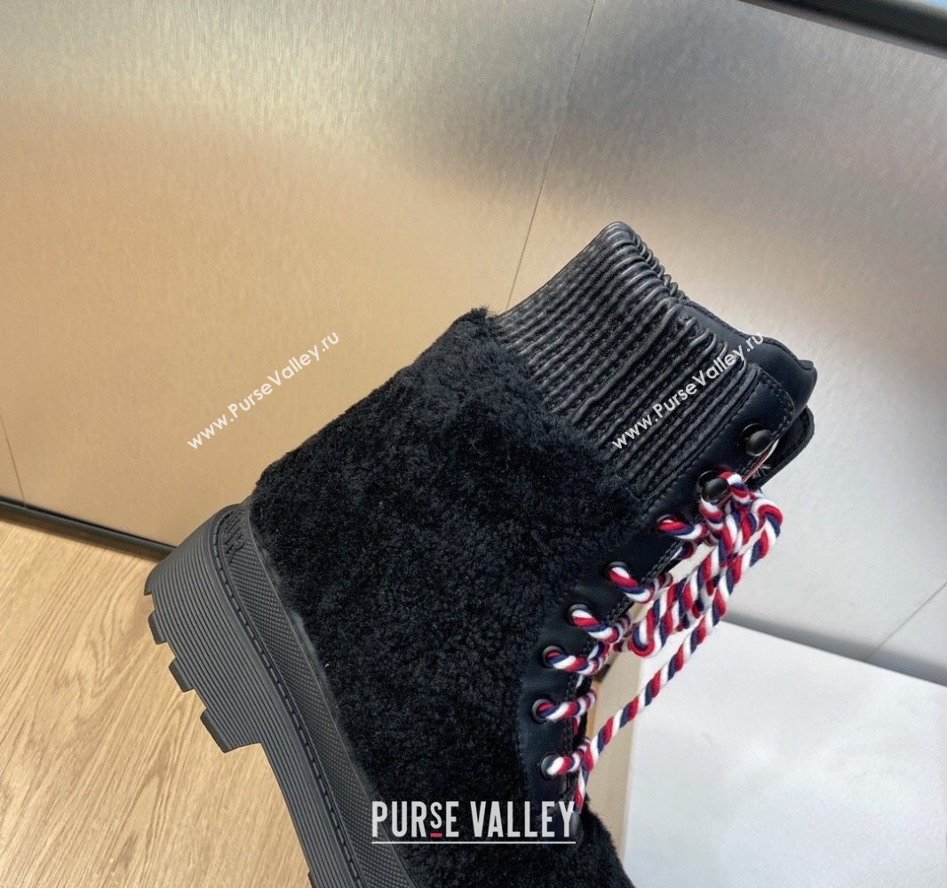 Dior D-Hike Ankle Boots in Black Shearling and Calfskin 2024 (modeng-23120824)