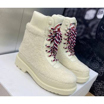 Dior D-Hike Ankle Boots in White Shearling and Calfskin 2024 (modeng-23120825)