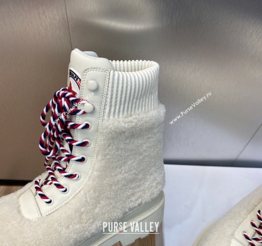 Dior D-Hike Ankle Boots in White Shearling and Calfskin 2024 (modeng-23120825)