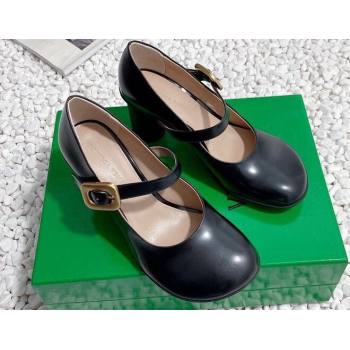 Bottega Veneta Heel 7.5cm Rubberized leather Atomic Mary-Jane Pumps Black 2024 (modeng-23121101)