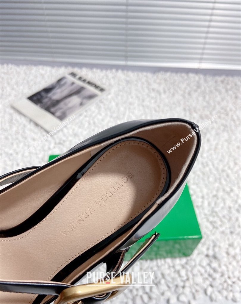 Bottega Veneta Heel 7.5cm Rubberized leather Atomic Mary-Jane Pumps Black 2024 (modeng-23121101)