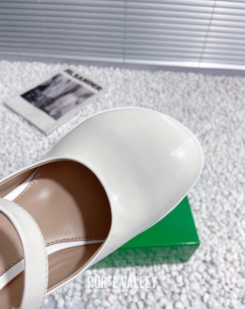 Bottega Veneta Heel 7.5cm Rubberized leather Atomic Mary-Jane Pumps White 2024 (modeng-23121102)